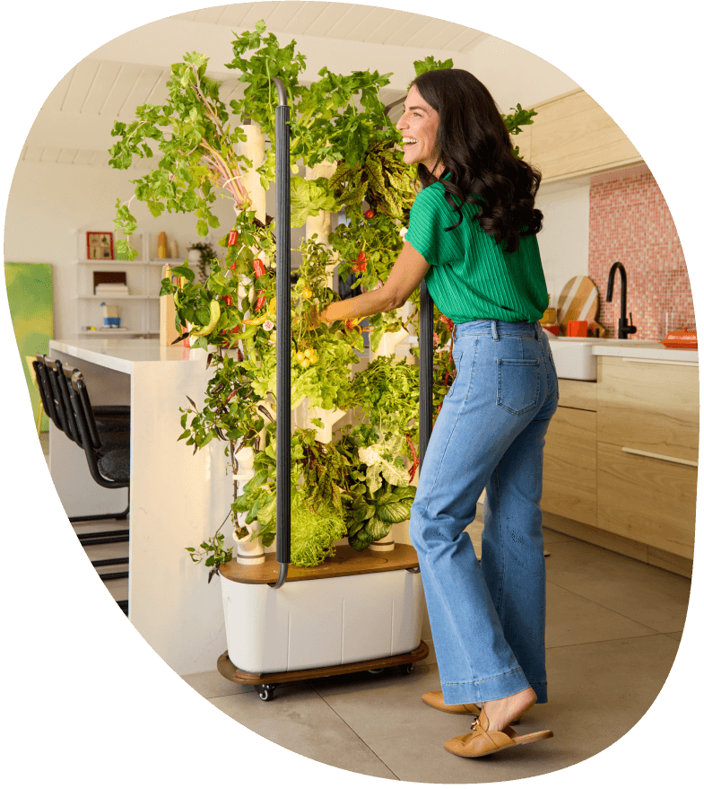 Gardyn Studio Grows 16 plants · Feeds 1-2 people  Studio 2 upgrades include easy clean columns and higher res cameras for even easier growing.